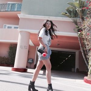 MADEWELL Navy gingham tie skirt